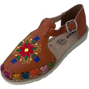 Sandals women Huarache Sandal Colorful Leather Mexican Style Embroidered Flowers B230