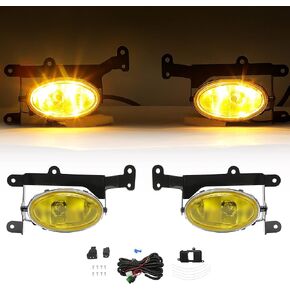 ECOTRIC Fog Lights Compatible with 2006-2008 Honda Civic 2Dr Coupe Driving Fog Lights Lamps w/Switch Bulbs Harness Kit Clear Lens Pair