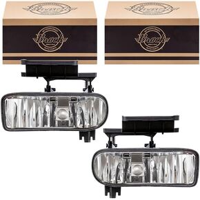 Brock Replacement Driver and Passenger Set Fog Lights Compatible with 1999-2002 Silverado Pickup Truck 10368476 10368477