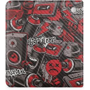 Carbon Fiber Tablet Skin Compatible with Kobo Libra 2 (2023) - Red Hip Hop - Premium 3M Vinyl Protective Wrap Decal Cover - Easy to Apply | Crafted in The USA by MightySkins