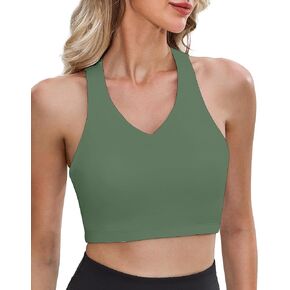GRAPENT Bikini Tops for Women Cropped Tankini Tops Beach Padded Modest Adjustable Sporty Swimsuit Tank Swimwear Top Only