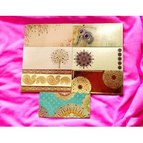 Shagun Envelope Money Envelopes for Cash | Fancy Gold & Silver Foil Design | Pack of 12 Money Holder Gift Packet | Assorted Colour Designs Wedding Rakhi Gifting