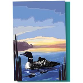 Tree-Free Greetings EcoNotes 12 Count Loon Lake All Occasion Notecard Set with Envelopes, 4 x 6 Inches (FS66814)