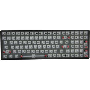 Yoidesu Custom Gaming Keyboard, RGB Modular DIY Mechanical Keyboard Kit, 75% 100 Keys Hot Swappable BT 5.0 2.4GHz Wired Keyboard PCB Mounting Plate Kit, Programmable (Black)
