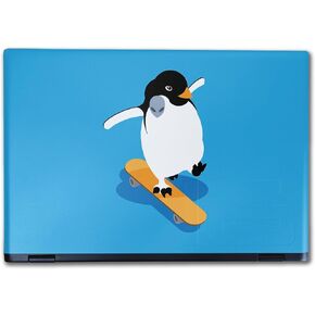 Laptop Skin Compatible with Alienware M16 R2 (2024) - Skater Penguin - Premium 3M Vinyl Protective Wrap Decal Cover - Easy to Apply | Crafted in The USA by MightySkins