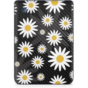 Carbon Fiber Tablet Skin Compatible with Kobo Clara 2E (2022) - Daisies - Premium 3M Vinyl Protective Wrap Decal Cover - Easy to Apply | Crafted in The USA by MightySkins