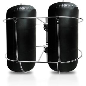 MARINE CITY Stainless-Steel Double Strong and Durable Fender Rack Gloss Finish Easy Use Holder with Stanchion Clamps 11 Inches Diameter Fender for Marines – Boats – Ships – Kayaks (Pack of 1)