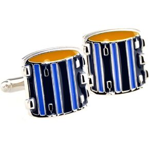 Drum Set Drummer Pair Cufflinks in a Presentation Gift Box & Polishing Cloth