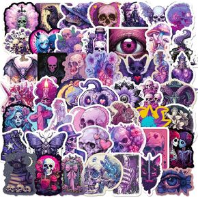 100 Pcs Cool Goth Stickers Decals Pack,Goth Scary Decor Stickers,Halloween Horror Skull Waterproof Stickers, Laptop, Phone, Skateboard Stickers for Kids Teens Girls and BoyG