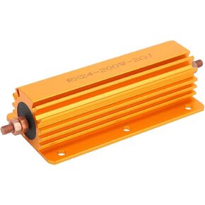 Resistor Gold Aluminum Shell Resistance Fixed Resistors 200W 2R RX24 Aluminum Case Resistor for Power Supply Sensor Wirewound Resistors Screw Tap Chassis Mounted