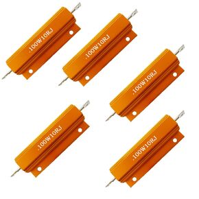 Set of 5 100W Watt Shell Power Aluminum Housed Case Wirewound Resistor 10R Ohm