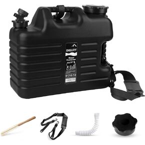5 Gallon Water Jug, Camping Water Container BPA Free Water Storage with Spigot No Leakage Portable Emergency Water Tank for Outdoor Hiking Camping Picnic Supplies Black