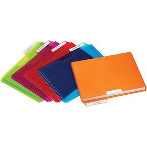 Staples 638805 Poly File Pockets Letter Size Assorted Colors 5/Pack (20674)