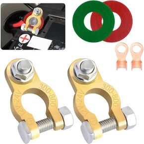 2PCS Car Battery Terminal Connectors,Positive and Negative Quick Disconnect Battery Post Connectors with Fiber Washers,Terminals,Automotive Battery Terminals for Car Truck (2PCS)