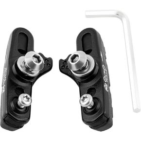 Bike Carbon Fiber Rim Brake Pads, 1 Pair Bicycle C-Brake Blocks Shoes Matte Aluminum Alloy Brake Boots for Front and Rear Wheel