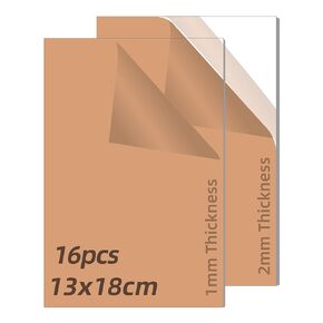 8PCS Acrylic Sheet Assortment kit 21 x 29.7cm(A4), Thickness 1mm(3/64") 2mm(5/64") Plexiglass Sheets, Transparent plexiglass Panels for DIY, Photo Frame, Painting, Aquarium, Display