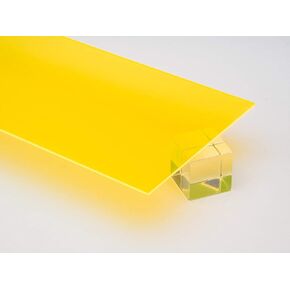 1/8" (0.118") Yellow Neon Fluorescent Acrylic Plexiglass Sheet 24"x12" Cast 3mm Thick Nominal Size AZM