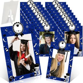 24 Pcs Graduation Paper Picture Frames 4x6 Bulk Class of 2025 Cardboard Picture Frame with Stand for 2025 DIY Crafts Photo Display School Hanging Ornament Decorations(Black and Red)