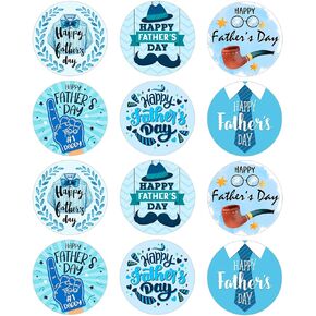 FaCraft Happy Father Day Stickers Labels 36PCS Fathers Day Gift Tags Stickers Watercolor Father's Day Stickers for Gift Wrap Box Card Envelope Seals Fathers Day Decorations Party Favors Supplies