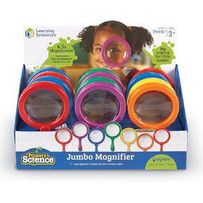 Learning Resources Jumbo Magnifier, Set of 12, 4.5 Dia Lens, 8 L Frame, XL