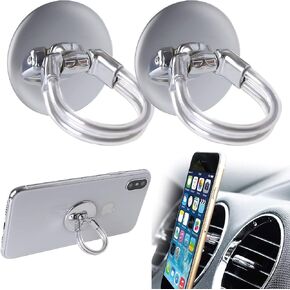 Cell Phone Metal Ring Holder Stand for Universal Car Air Vent Mobile Holder Kickstand 360 Degree Rotation & 90°Flip for Car Home, Cheap Sunday Multipurpose Mobile Phone Bracket - (Long Gold 2 Pack)