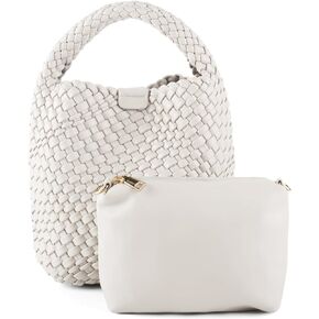Woven Bag for Women Vegan Leather Tote Bag Travel Handbag and Purse Retro Handmade Trending Hobo Bag