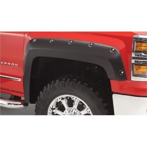 Bushwacker Pocket/برشام مشاعل الحاجز الأمامي والخلفي | طقم مكون من 4 قطع، أسود، لمسة نهائية ناعمة | 40972-02 | يناسب 2015-2020 GMC Canyon مع سرير 6.2 بوصة (باستثناء موديلات ZR2)