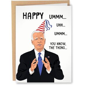 Sleazy Greetings Funny Joe Biden Birthday Card For Men Women Him Her | Joe Biden Gag Gift Forgets Speech Card