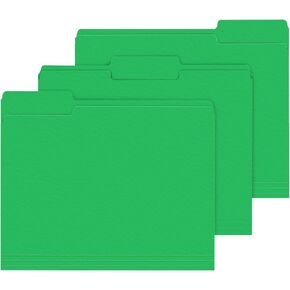File Folder, PANDRI 120 Pack File Folder, 1/3 Cut Tab, Letter Size, Filing Folder for Office School Business, Green