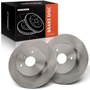 A-Premium 11.02 inch (279.8mm) Front Solid Disc Brake Rotors Compatible with Select Smart Models - Fortwo 2008-2015, 2-PC Set