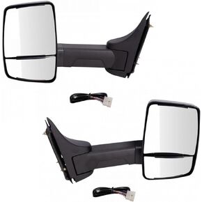 2pc Tow Mirror Power Textured Black Set LH RH Sides for GM Cutaway Van Box Truck