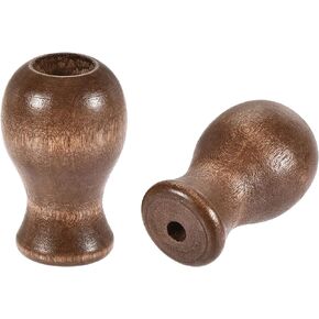 MECCANIXITY Wood Cord Tassel, 4mm 9mm Hole Dia. Hanging Drops Pull End for Window Roller Blind, Brown Pack of 15
