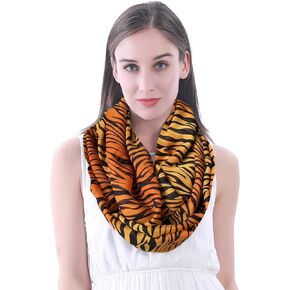 Lina & Lily Tiger Animal Print Women's Infinity Scarf Lightweight