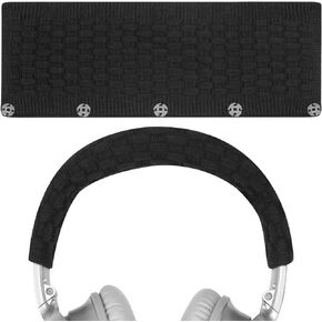 Geekria Knit Fabric Headband Cover Compatible with Bose QC35 II, QC25, QC15, QC2 Headphones, Head Cushion Pad Protector, Replacement Repair Part, Sweat Cover, Easy DIY Installation (Black)