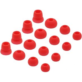 Red Replacement Silicone Ear Tips Earbuds Buds for Powerbeats 3 Wireless Beats by dre Headphones, Eartips 16PCS 8 Pairs 4 Size Options for Powerbeats3 Red pbr16