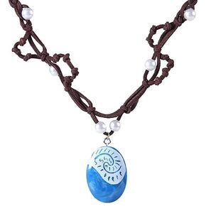 Ocean Necklace Hand Woven Moana Pendant Necklace Imitation Pearl Choker Necklace Parts Supplies for Women