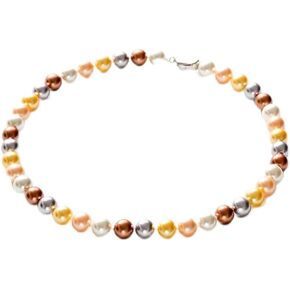 Imitation Pearl Necklace for Women Shell Pearl Choker White/Black/Mix-color 8mm-10mm With Sterling Silver Clasp for Birthday Gift