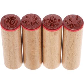 Operitacx 4pcs Wooden Seal Cards Photobook Album Plant Decor Decorative Rubber Stamp Mini Animal Toys Wooden Rubber Stamps for Crafts DIY Scrapbook Stamp DIY Craft Stamp Wood Stamp Seal Tool
