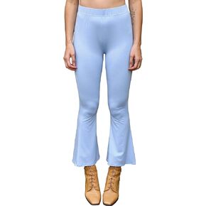 Daisy Del Sol Women's High Waisted Ankle Length Cropped Kick Flare Capri Bell Bottom Stretch Legging Yoga Pants