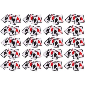 20Pcs Playing Cards Patch, Iron on Patches Clothing Repair Patches Poker Embroidered Appliques Sew Iron Patch Patches for Hat Jackets Bags T Shirt Backpacks Costume