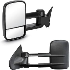 Towing Mirrors Compatible with 1999-2002 Chevy Silverado Avalanche GMC Sierra Yukon XL 1500 2500 3500 HD Black Power Heated Manual Folding Pair Set Driver and Passenger Side