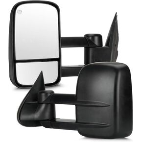Towing Mirrors Compatible with 1999-2002 Chevy Silverado Avalanche GMC Sierra Yukon XL 1500 2500 3500 HD Black Power Heated Manual Folding Pair Set Driver and Passenger Side