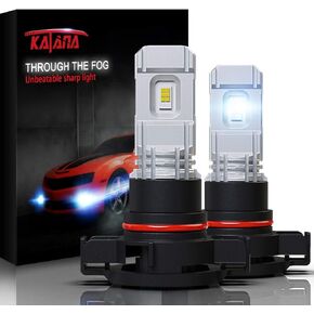 Katana H10 LED Fog Light Bulbs,9140 9145 2800 Lumens 5530 Chips Extremely Bright 6500K Xenon White Pack of 2