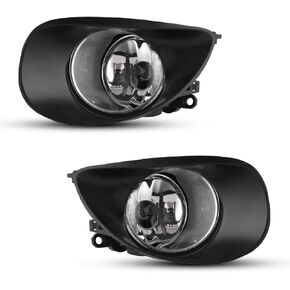 AUTOWIKI Fits 2007-2008 Toyota Yaris 2/3 Door Hatch Back Front Bumper OEM Replacement Fog Lights Pair w/Switch and Wiring Harness
