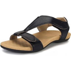 Women's Arch Support Sandals Orthotic Flat Sandals Adjustable Comfort Walking Sandals