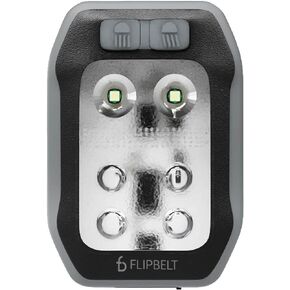 FlipBelt Clip On LED Running Light for Men and Women, Hands Free Safety Flashlight for Running, Biking, Hiking, Portable and Rechargeable Night Running Gear