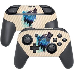 MightySkins Carbon Fiber Skin for Nintendo Switch Pro Controller - Samurai Battle | Protective, Durable Textured Carbon Fiber Finish | Easy to Apply, Remove, and Change Styles | Made in The USA