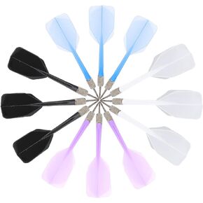 CHGCRAFT 12Pcs 4 Colors Integrated Dart Flight and Shafts Plastic Dart Flights Shaft 2BA Integrated Dart and Flights Plastic Soft Standard Shape One Piece Accessory