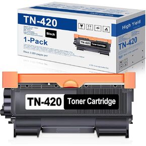 TN420 TN-420 Black Toner Cartridge Replacement for Brother TN420 TN450 HL-2130 HL-2230 HL-2250DN MFC-7240 MFC-7360N MFC-7460DN MFC-7860DW DCP-7060D DCP-7065D Intellifax-2840 2940 Printer 1 Pack