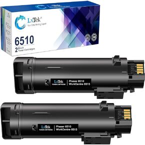 LxTek Compatible Toner Cartridge Replacement for Xerox 6510 6515 106R03480 106R03477 106R03478 106R03479 Compatible with Xerox Phaser 6510 6510dn, WorkCentre 6515 6515dn Printers, High Yield (2 Black)